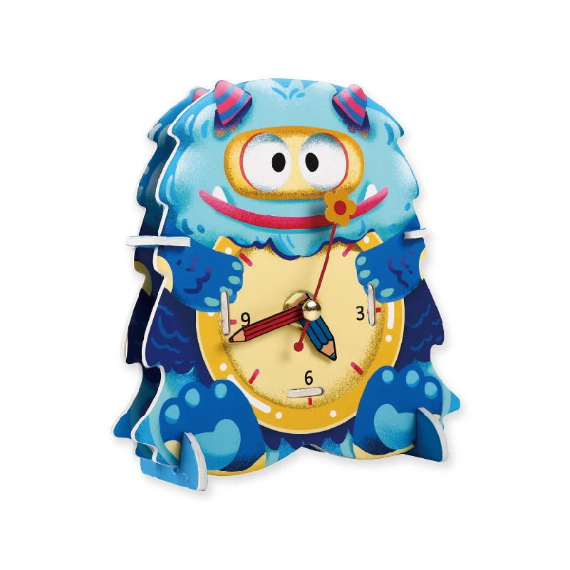Diy Assembly Creative Homemade Clock 3d Children Educational Toys Clock Material Set for Sale