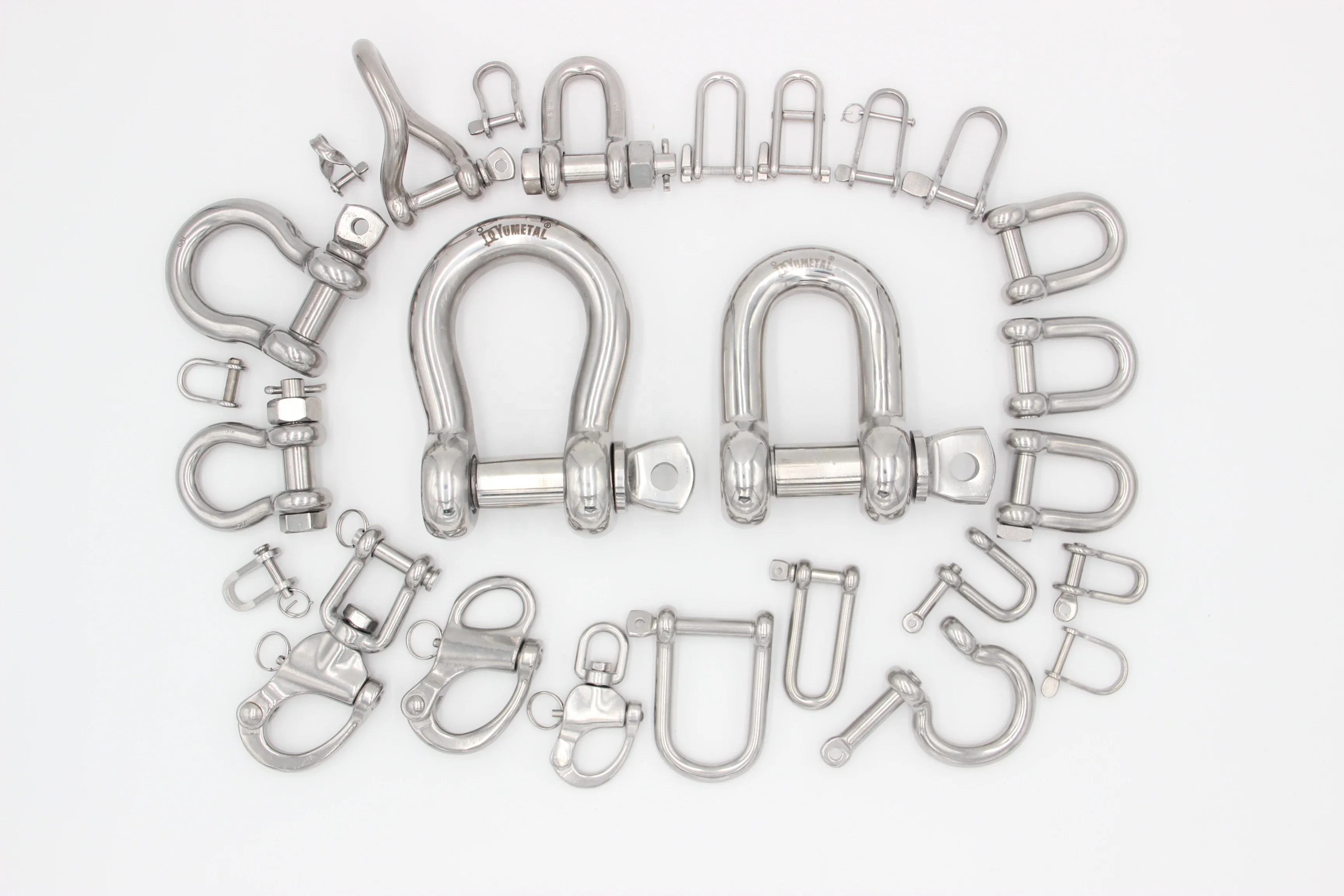 Hardware Rigging Twist Shackle Stainless Steel Polished Shandong European Type Bright Finish 4-24mm Metric YML