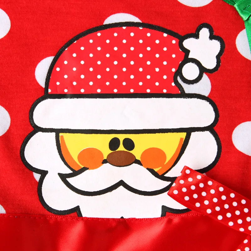 New Products Christmas Clothes Girls Dress Long Sleeve Santa Claus Pattern Kids Tutu Skirt Lovely One-Piece