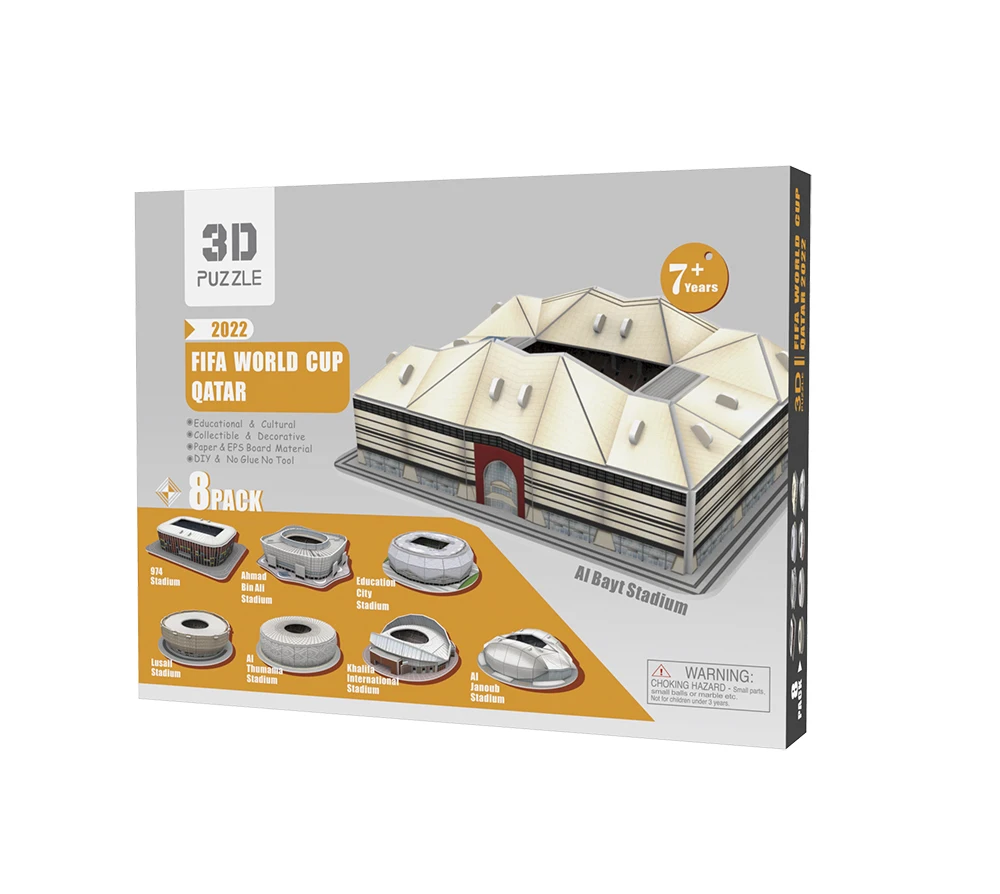 2022 souvenir gift 8 models mixed packaging football stadium 3d paper eps puzzle
