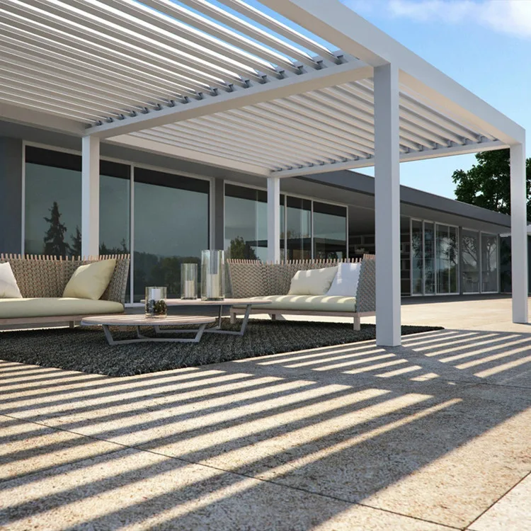 Luxury Aluminium Hardtop Gazebo High Quality Pergola Accessories Outdoor Pavilion Gazebos Garden Roof Pavilion Electric Aluminum