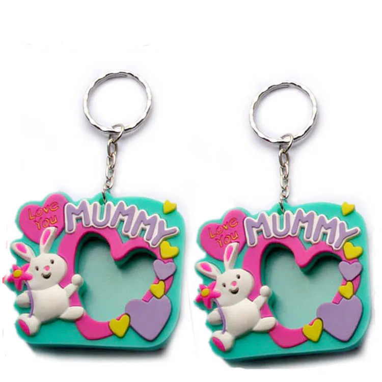 Factory custo PVC photo frame keychain for promotion gifts
