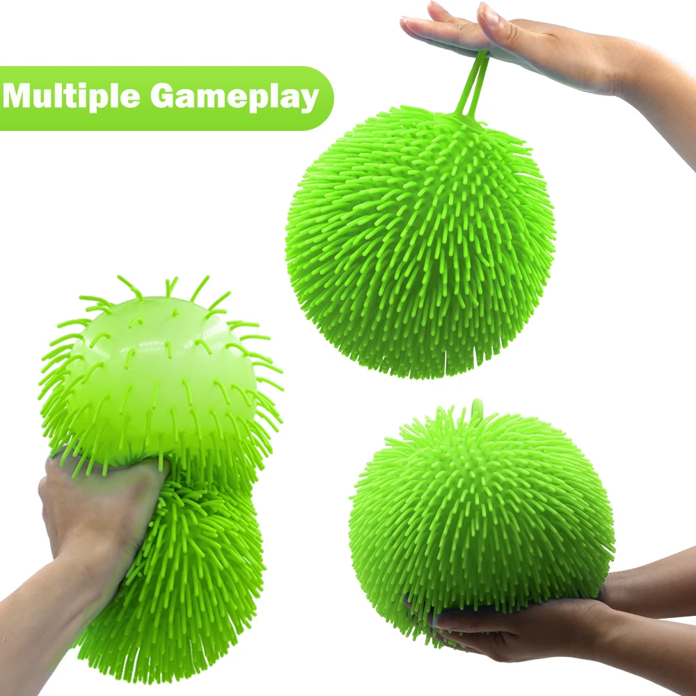 
Funny Hairy Soft Huge Balloon Baby Face Flashing Puffer Ball Toy 