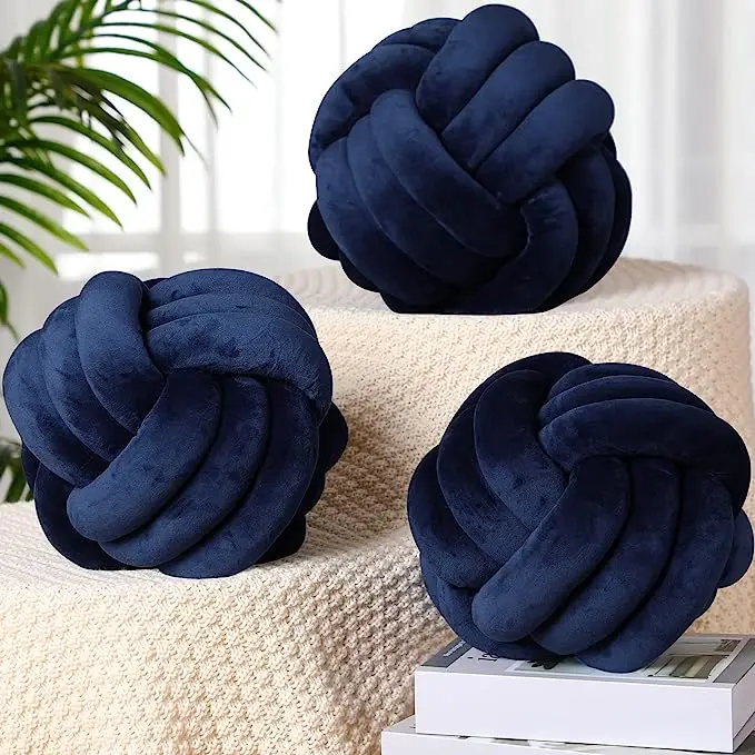 Throw Knotted Pillow Handmade Round Plush Pillow Soft Home Decorative Pillows Home Decorative Ball