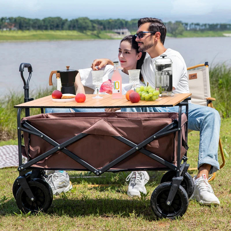 Outdoor Fold Trolley Extra Large Heavy Duty Beach Cart Collapsible Utility Wholesale Folding Wagon