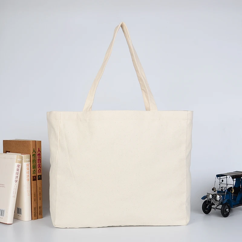 Customized Wholesale Cotton Fabric Calico Bag Heavy Canvas Tote Bag Foldable Shopping Bags