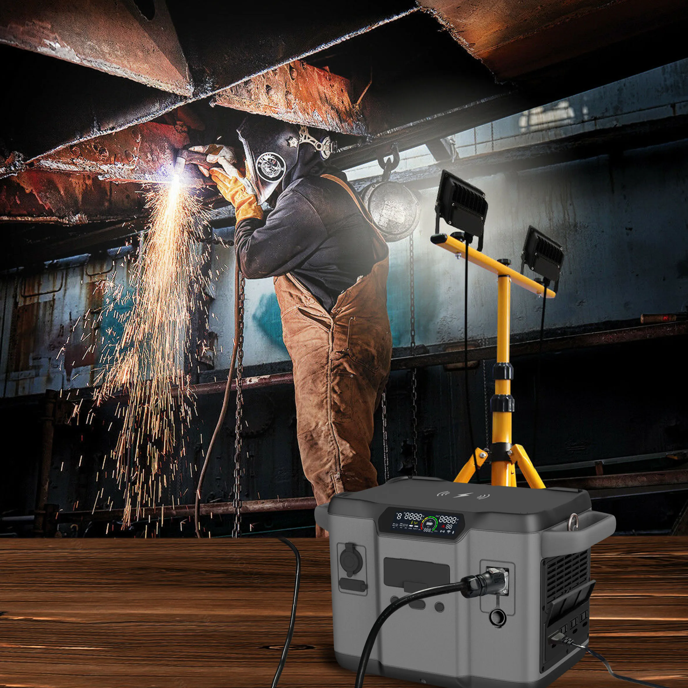 No gasoline No noise Campers RVs LiFePO4 lithium generator Portable 1200W Solar panel charging power stations bank station