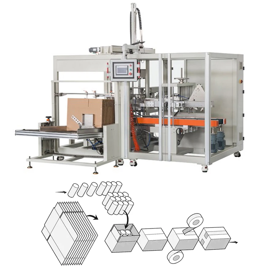 Multi-function packaging machines carton box case packer with robot for carton box