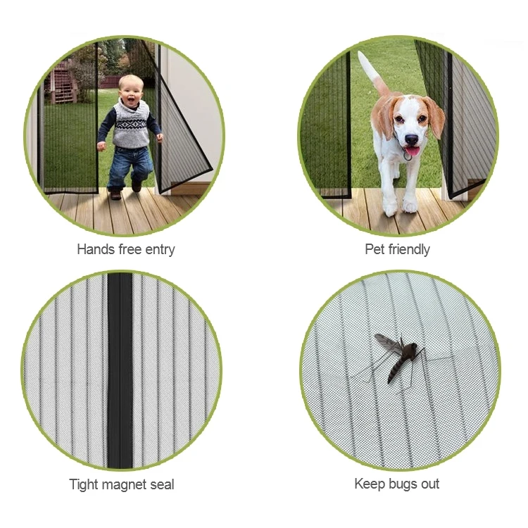 Summer Magic Automatic Closing Net Mesh with Magnets Anti Fly Bug Mosquito Insect Netting Divider Door Screen Curtain