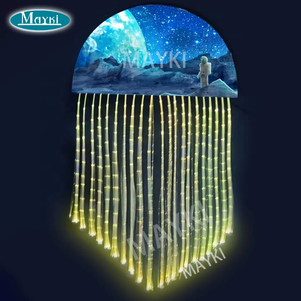 Sparkle PMMA 0.75mm single core side glow fiber optic lighting with PVC cover for curtain light sensory chandelier