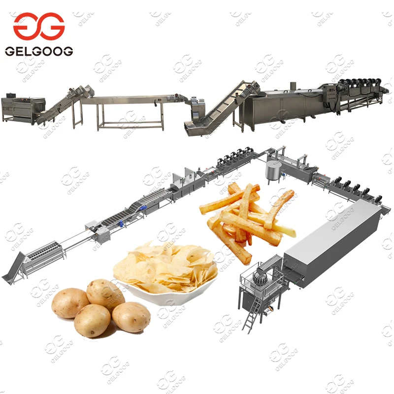 High Efficient French Fries Production Line Crisps Making Machinery Potato Crisp Sticks Making Potato Chips Plant Cost