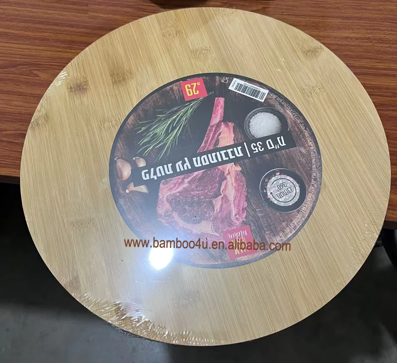 Kitchen Turntable Cutting Board Natural Bamboo Rotating Table Serving Plate Rotating Bamboo Lazy Susan