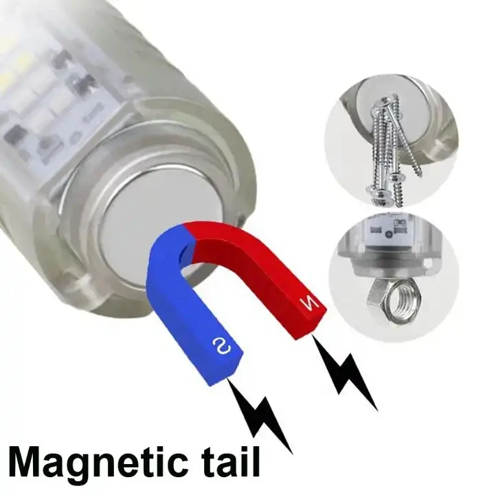 Rechargeable Portable Pen Torch Magnetic Tail Camping Working Light UV Led Super Bright Mini Tactical Flashlight Zoom Red Blue