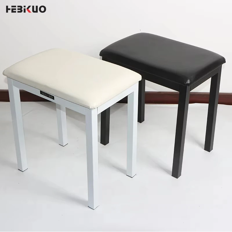 Q-90H Professional Iron Pu Leather Keyboard Music Stool Black Piano Bench