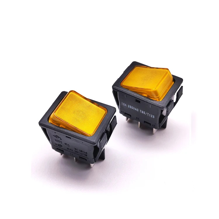 DPST 16A 20A Waterproof Illuminated 4 Pin Rocker Switch with 250V T125 R11