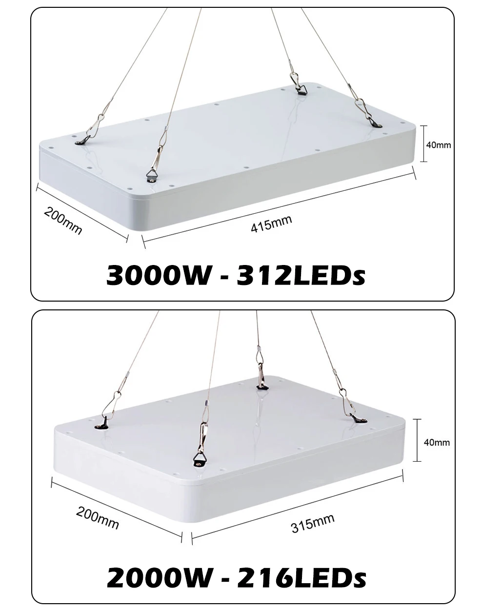 King LED Grow Light 2000W 3000W Waterproof Phytolamp Full Spectrum Indoor Veg Bloom Plant Growing Lamps