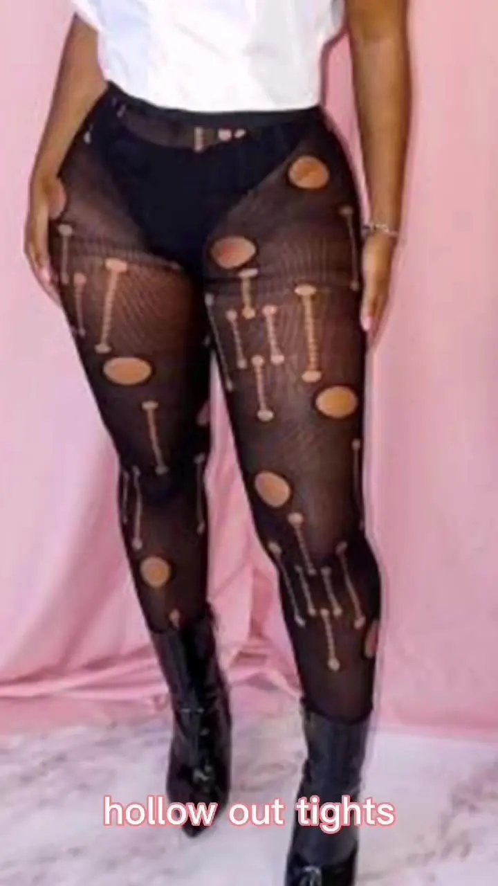 2022 Women Fashion Dot Pattern Nylon Pencil Pants Leggings See Through Pantyhose Tghts Girls in Tight Underwear