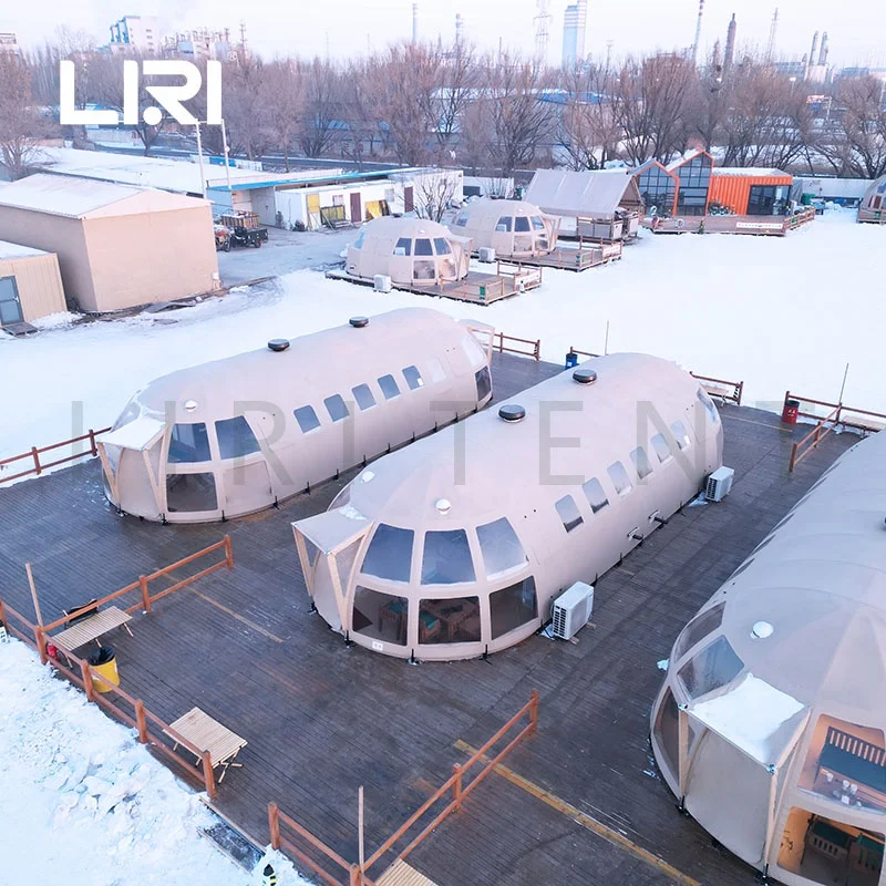 Роскошная деревянная рамка панорама купольная IP лагерь семья туристический размещение эконом-палатка