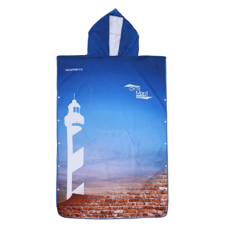 Hooded Surf Poncho Changing Robe Swimming Pool Change Beach Surf Poncho Towel