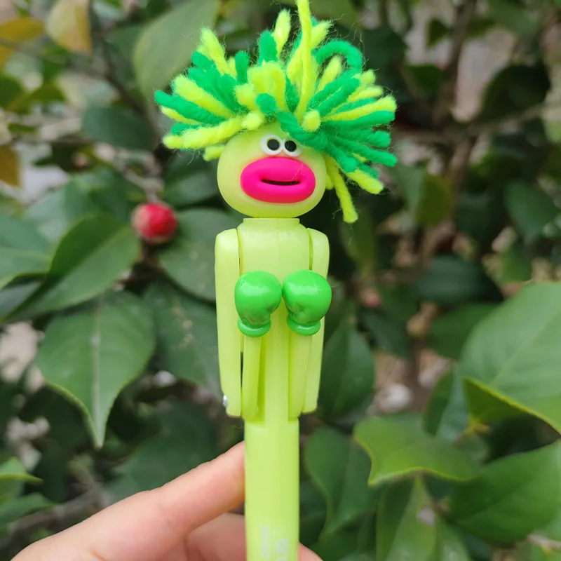 Robot Boxing Pen Cute Cartoon Interactive Decompression Pen Primary School Student Stress Relief Ball Pen Neutral Pen Fun Gift