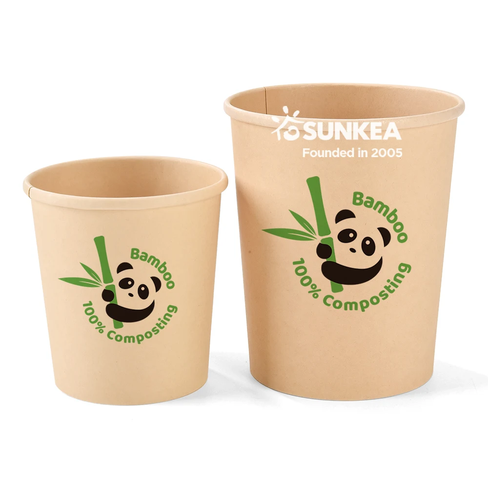 8,12,16,20,26,32oz Customized take away Food Grade bamboo pulp soup container with lid