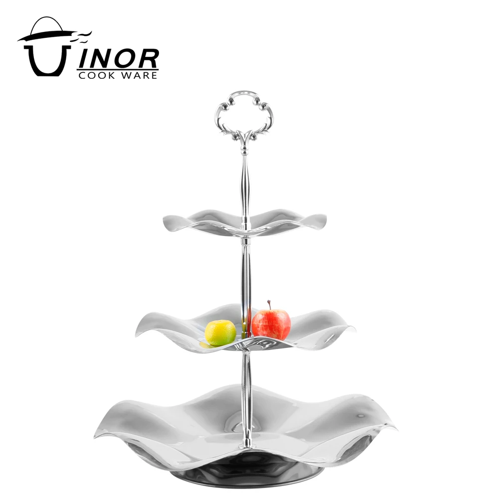 luxury wedding cake display plate stainless steel dessert tray for wholesale