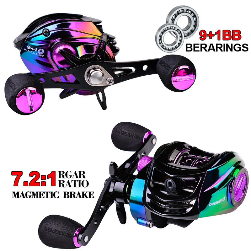 wholesale oem 9+1BB 7.2:1Magnet Braking Bait caster Saltwater carp fly fishing bait casting fishing reel kastking