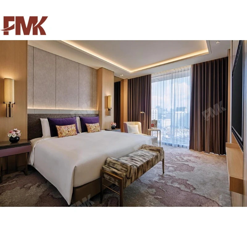 
Modern Hotel Bedroom Set Wooden King Size Bed Room Furniture For Sale 