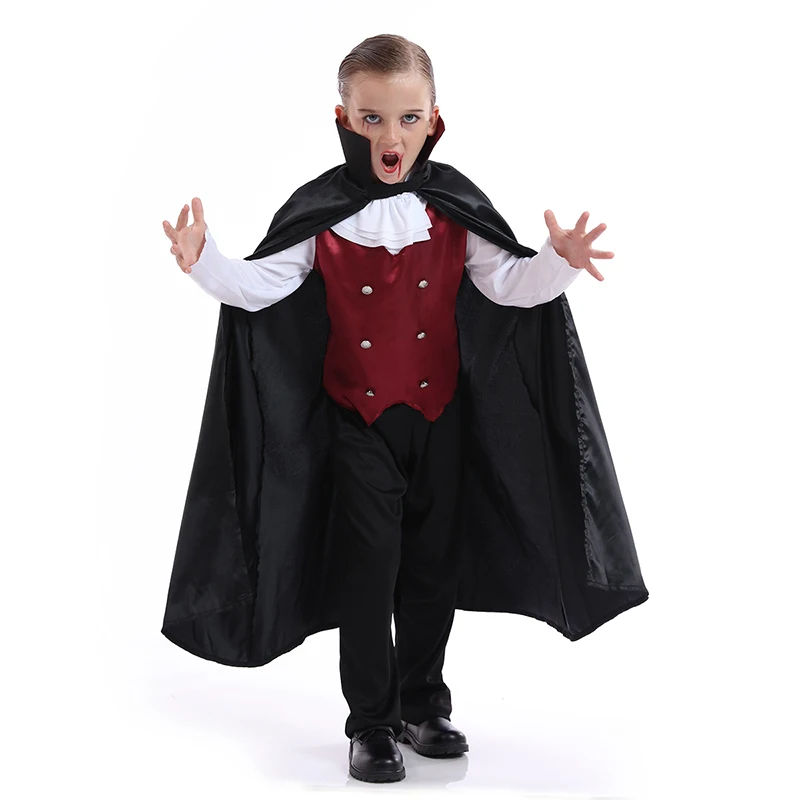 Factory price cosplay costume for boys kids vampire halloween dracula costume