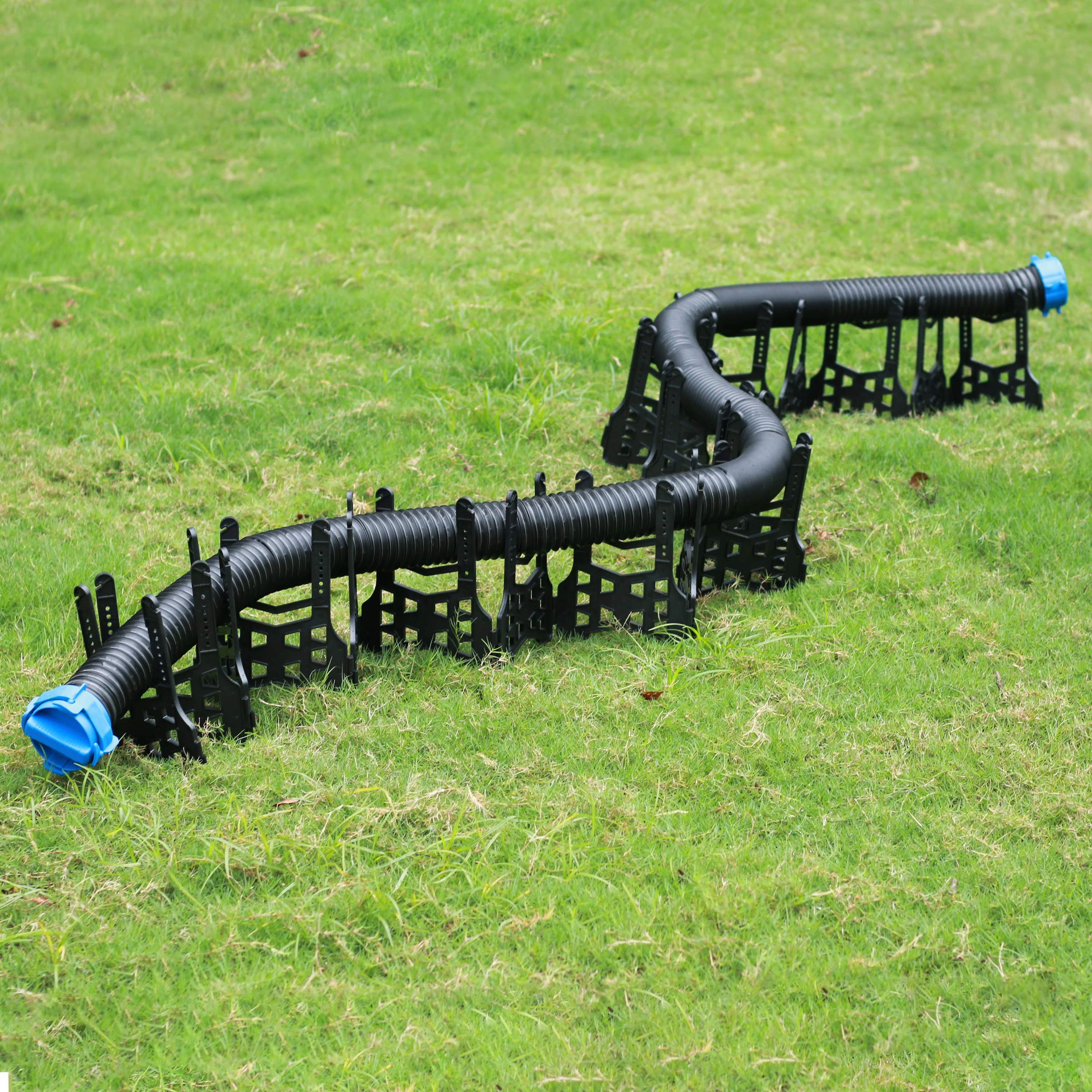 J01 15FT Heavy Duty RV Sewer Hose Kit, Flexible Black Water Hose with Swivel Transparent Elbow and 4-in-1 Dump Station Fitting