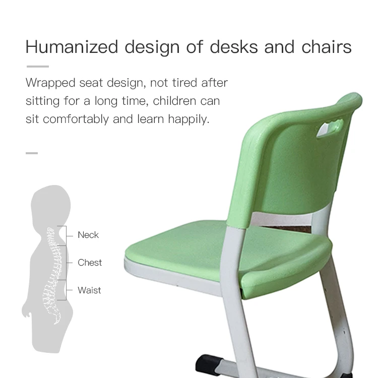 Modern High Mdf Metal Frame Double Student Desk And Chair School