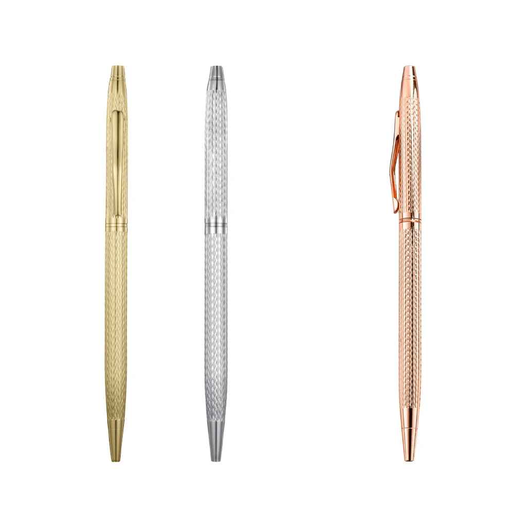 Long-Term Processing Custom Logo Metal Gold Silver Writing Smooth Water Even Hotel Ballpoint Pen