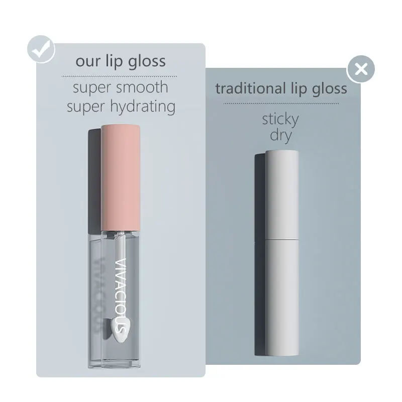 Vivacious High Shine Lip Gloss Clear Oil with Olea Europe (Olive) Fruit Oil