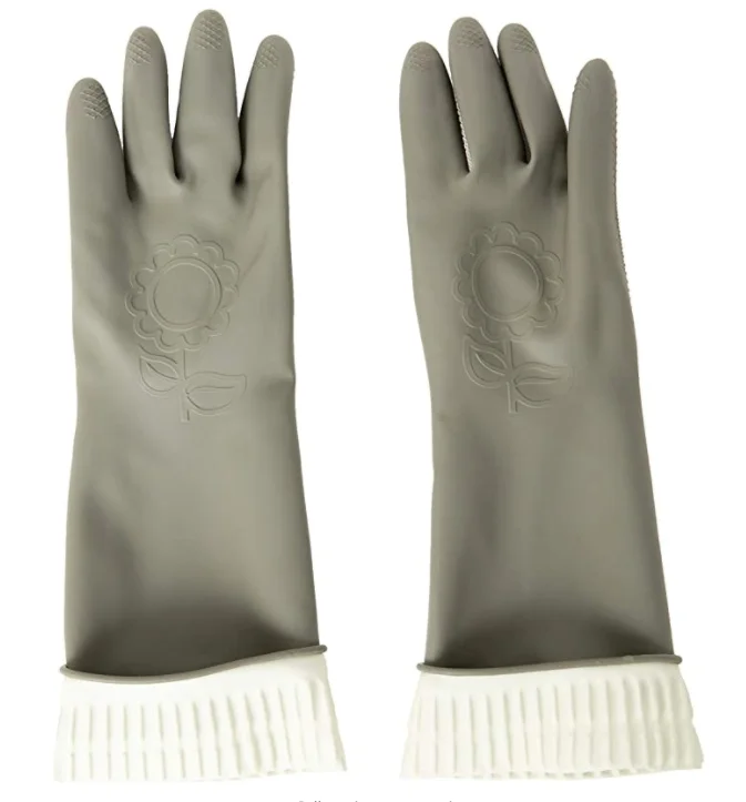 Reusable Waterproof Household Dishwashing Cleaning Rubber Gloves, Non-Slip Kitchen Glove