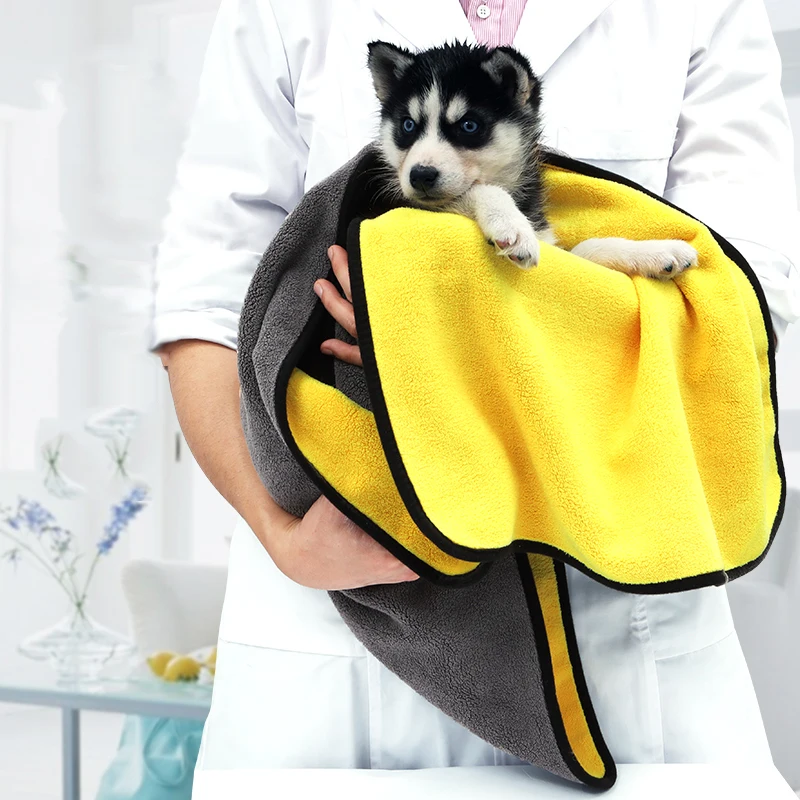 Custom Size Wholesale OEM Logo Washable Quick Dry Absorbent Water Microfiber Pet Bath Towels Dog Towel