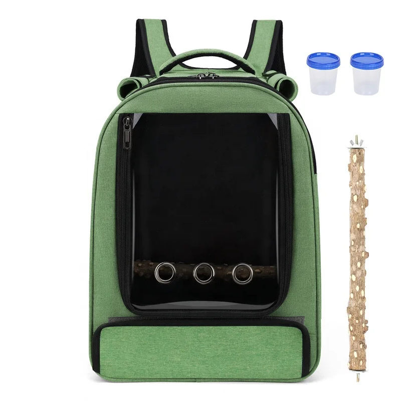 Supplier astronaut breathable travel transparent space capsule bird dog cat pet carrier backpack bag with stand stick for parrot