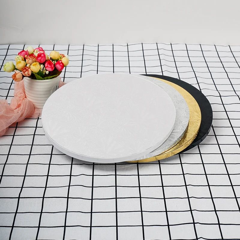 Customized Cake Board 10 12 14 Inch Food Grade Corrugated Paper Round Cake Drum Board