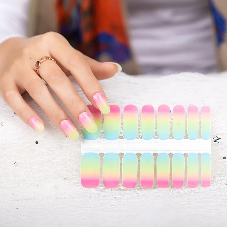 Factory wholesale price high quality hot selling gel nail wraps OEM 100% ombre real nail polish sticker