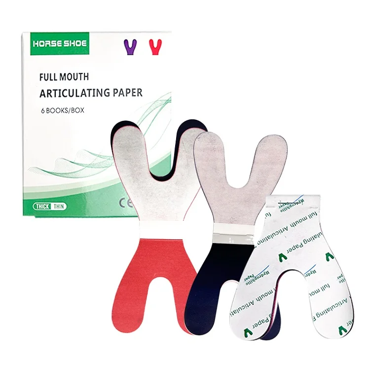 Factory Wholesale Horse Shape Two Side White Red Articulating Paper Dentisry