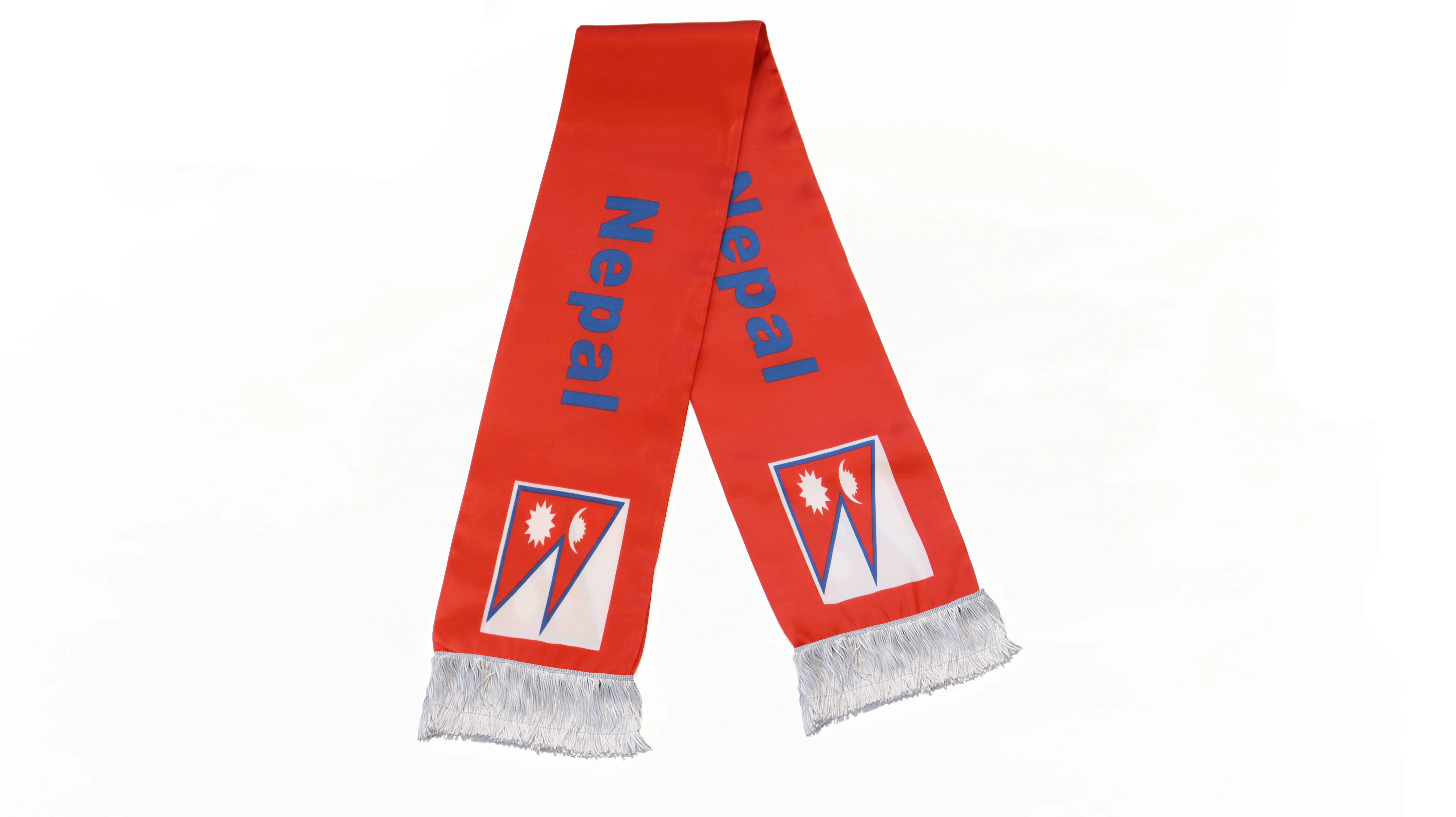 Nepal Flag Scarf Wholesale Custom Football Cheering Products Fans National Flag Scarf Tassel Scarves Shawl