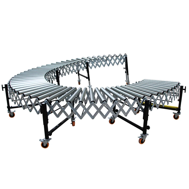 Retractable and Movable Non-power Carton Roller Conveyor Lagging or Not