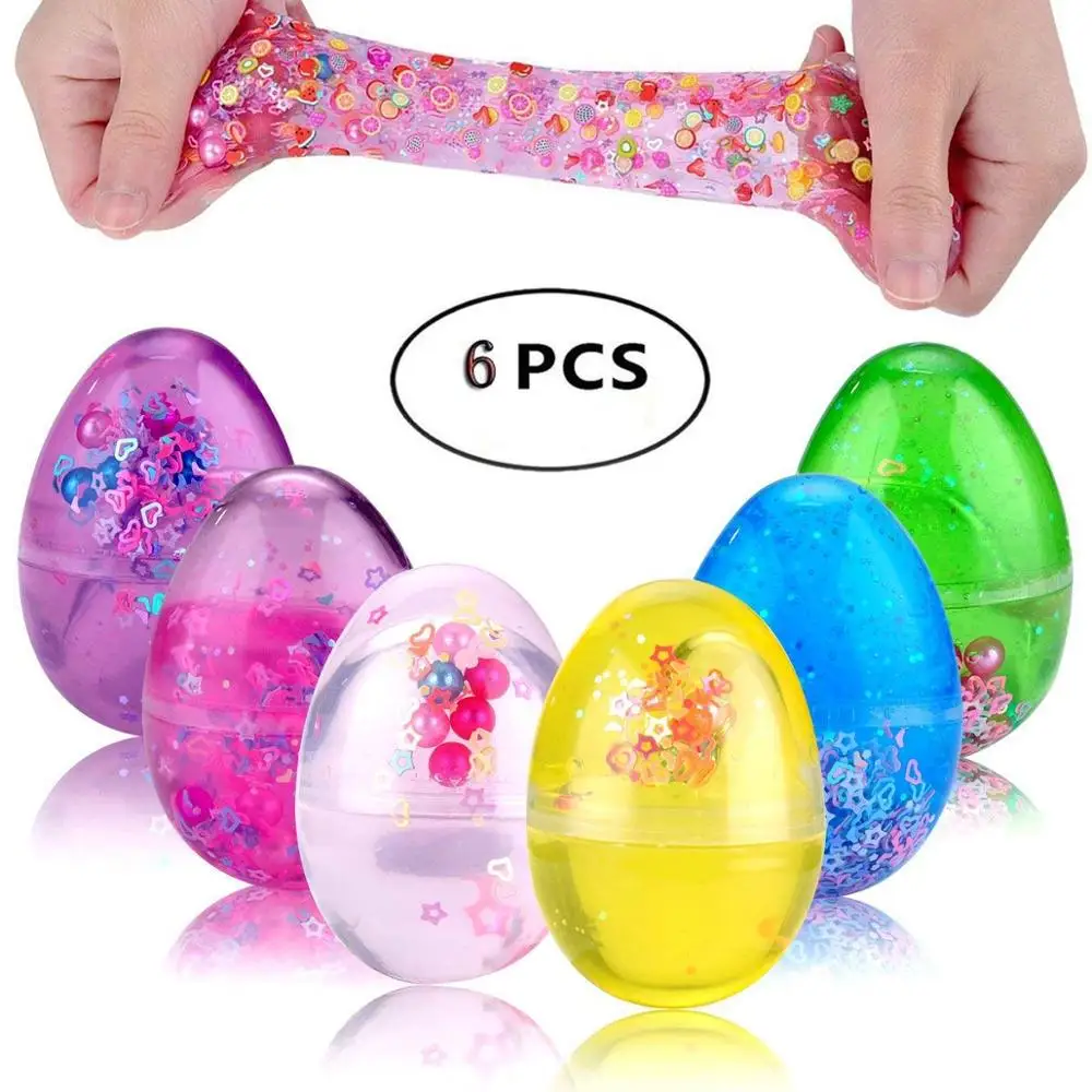 Wholesale Clear Colorful Crystal Fluffy Slime, High quality Stress Relief Slime with Fruit Slices fluffy slime