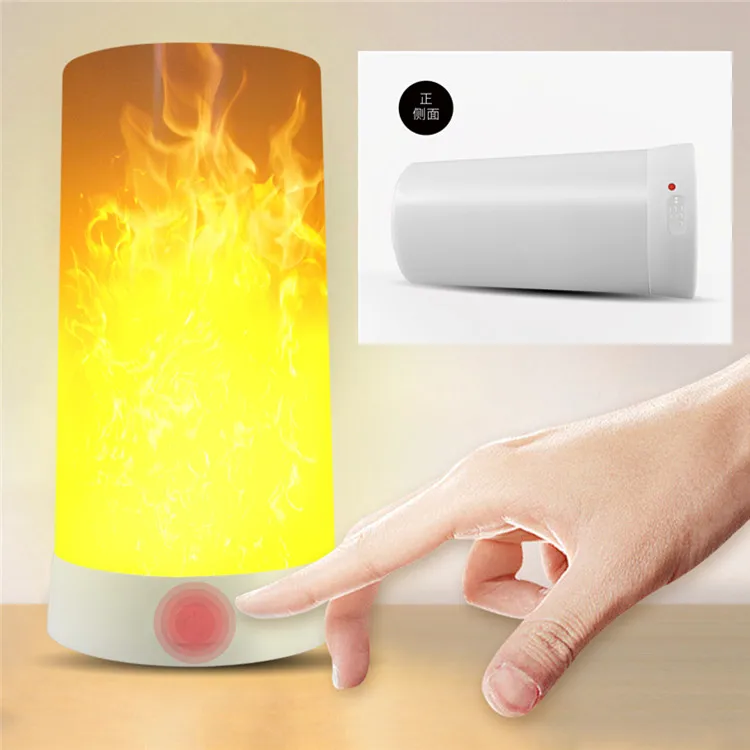 
2019 New Creative Night Light Cross-border Desk Lamp LED Portable Magnet Version Bar Table Lamp USB Smart Night Flame Light 