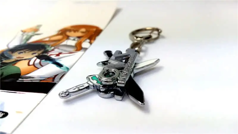 Anime Logo Rotating Pendant Necklace Sword Art Online Sword Metal Keychains