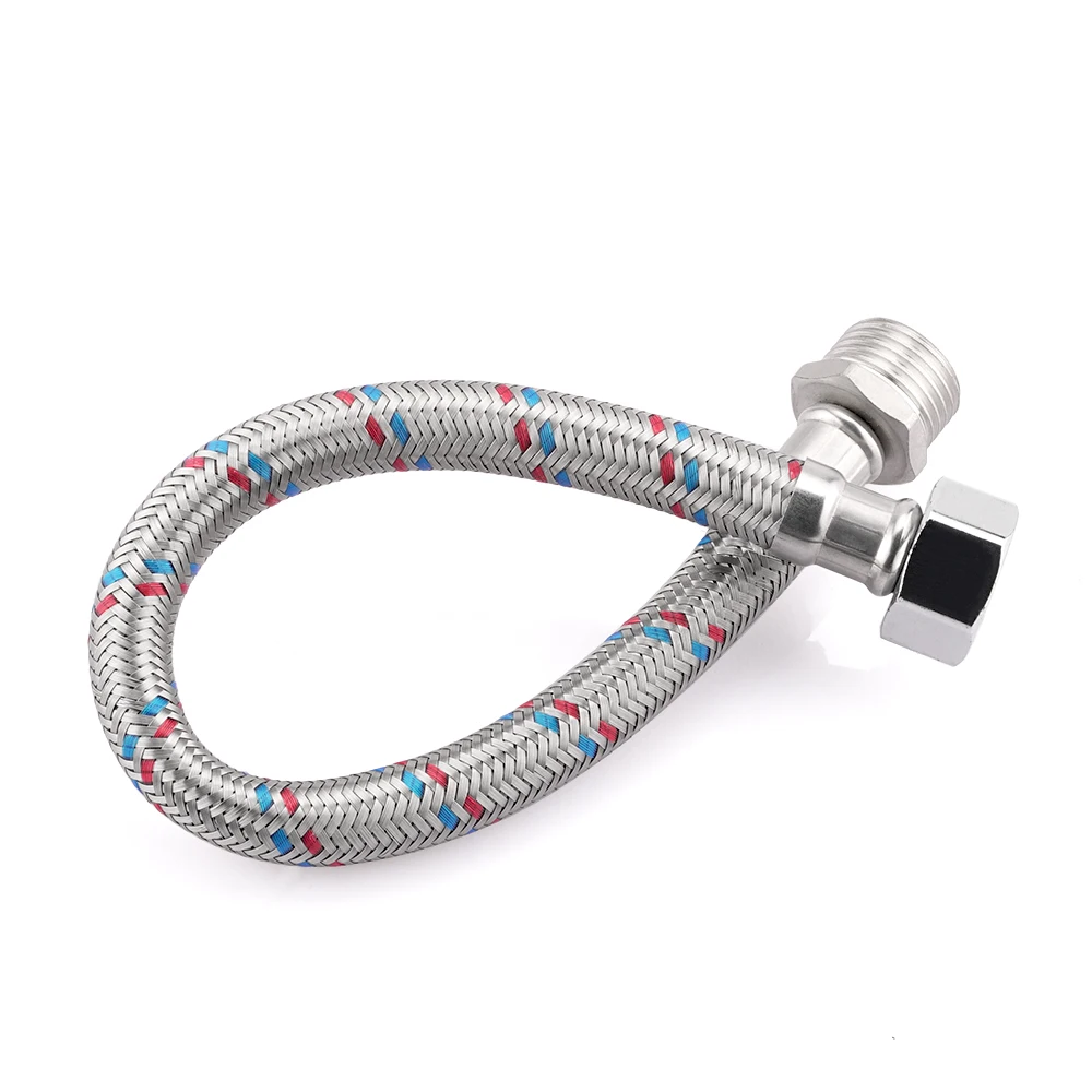 
stainless steel 304 blue and red mix braided 30cm shower hose 