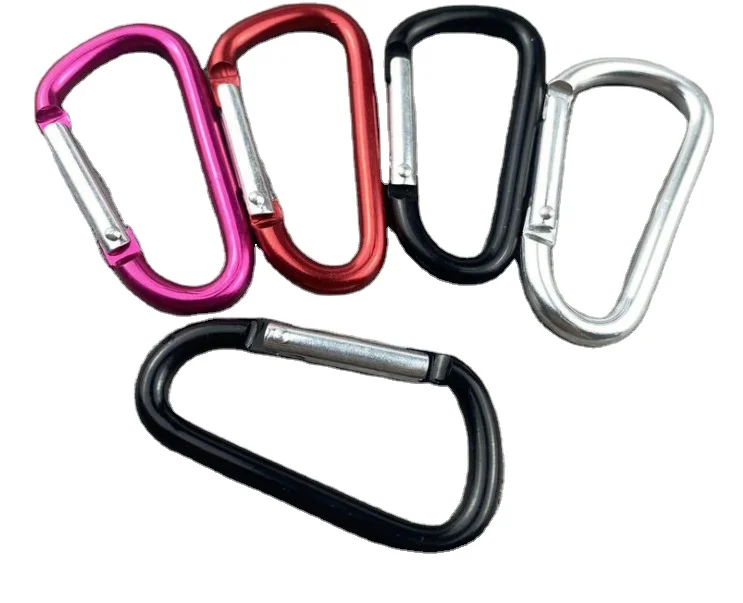 Outdoor carabiner small spring non-stainless steel quick hook large iron load-bearing buckle pet dog safety insurance buckle 5D