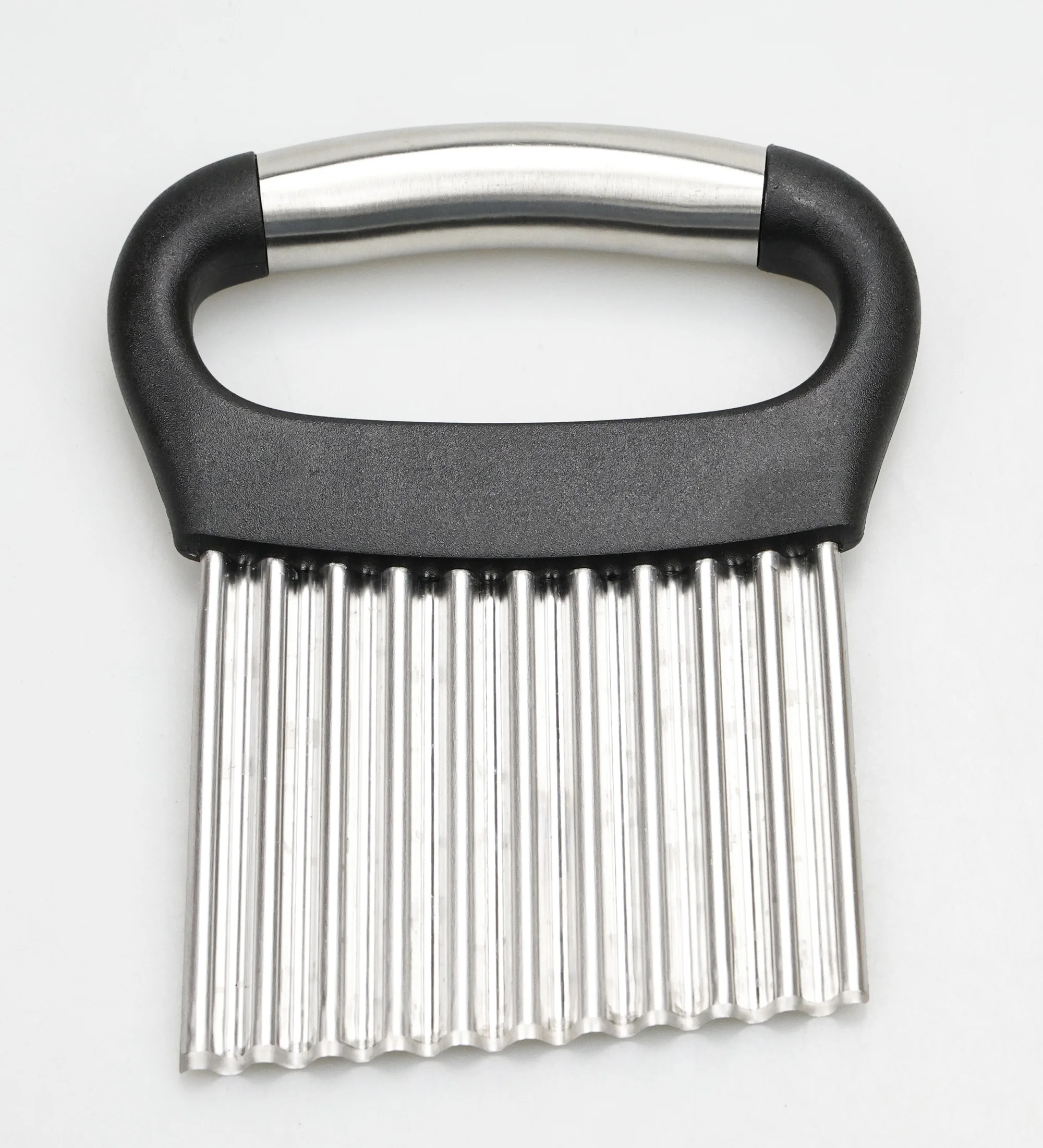 Stainless Steel Handle French Fry Cutter Vegetable Potato Chip Onion Slicer Wavy Crinkle Cutter With Wave Shape Knife