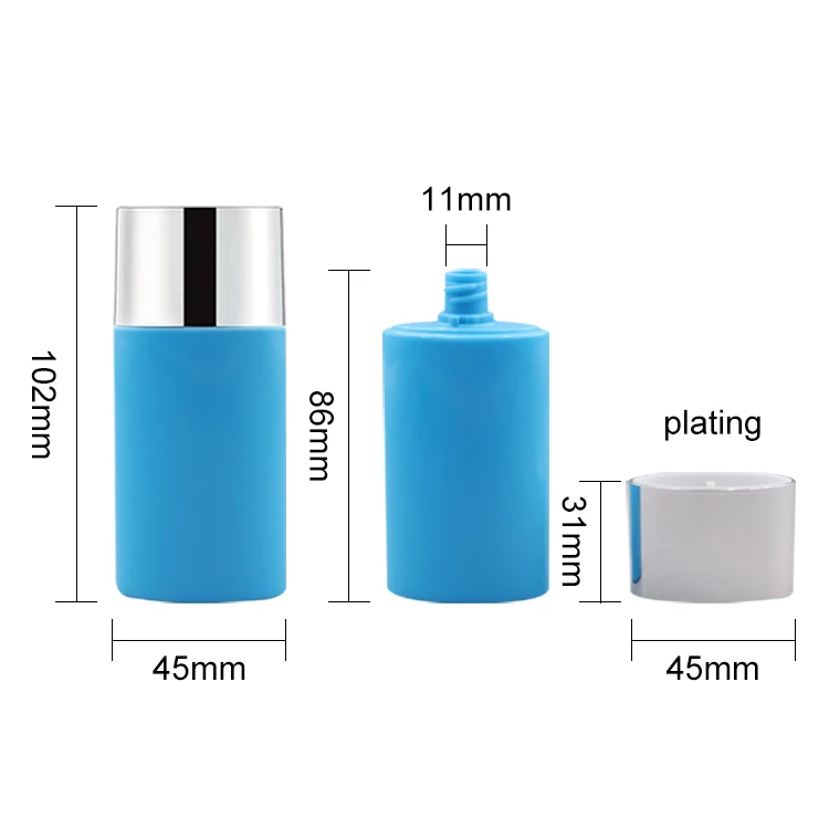 Customized package PP plastic 50g body Lotion Bottle Cosmetic Sun Cream container Sunscreen empty bottle with cap