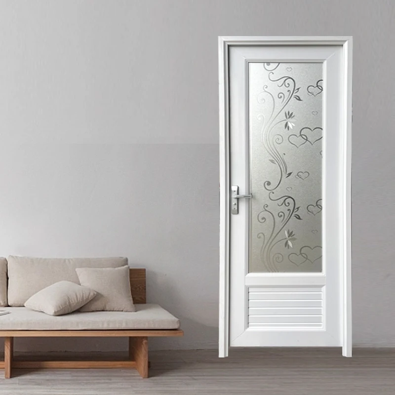 China Supplier Glass Doors Interior UPVC Fiber Bathroom Doors Designs