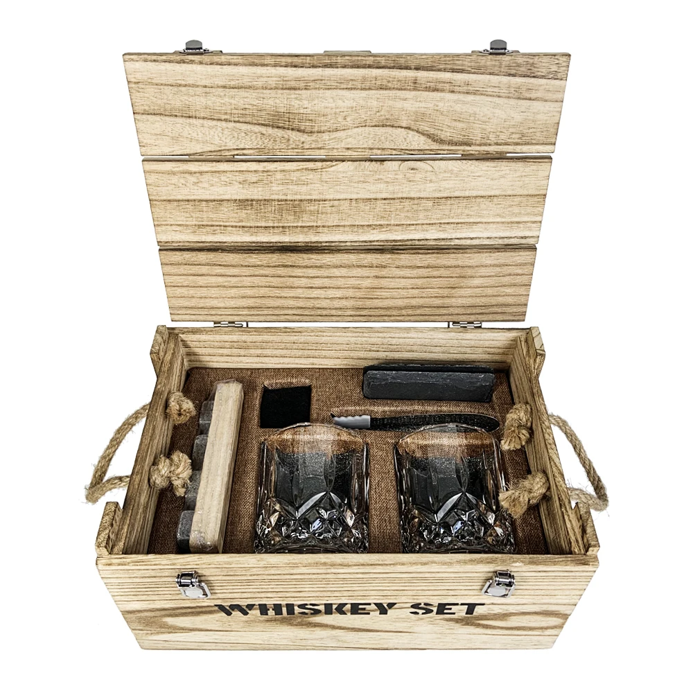 New Hot Release Novelty Gifts & Crafts Box 300Ml Whisky Glass With Whiskey Stone For Wedding Gifts